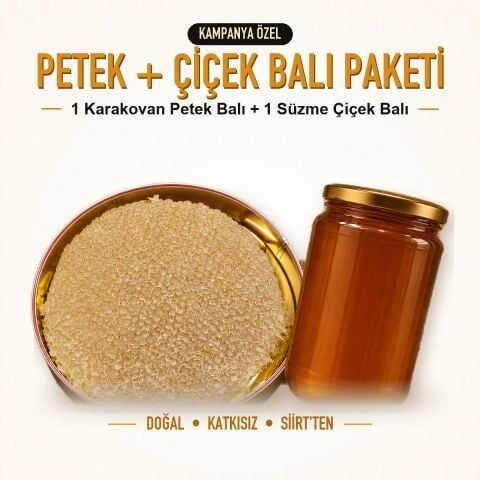 1 Karakovan Petek Balı 1 Süzme Çiçek Balı