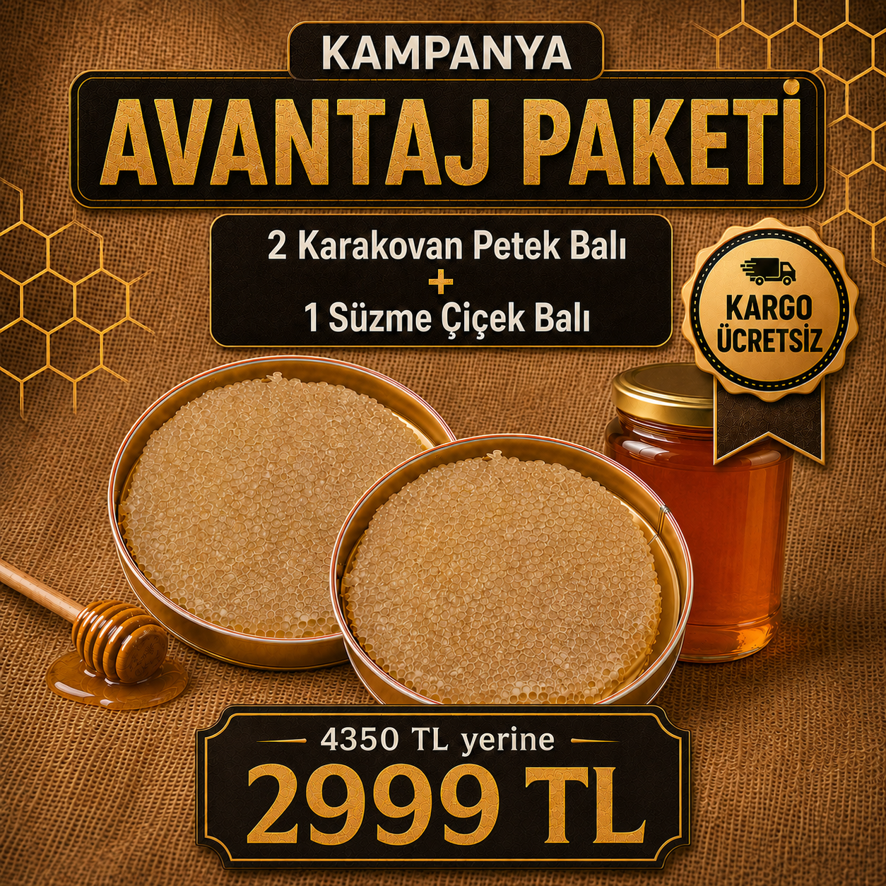 2 Karakovan Petek 1 Süzme Çiçek Balı
