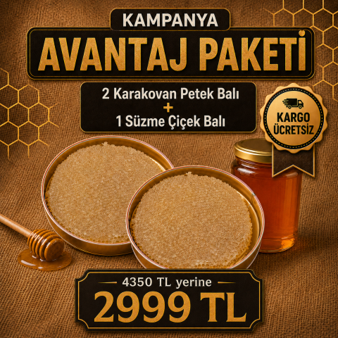 2 Karakovan Petek 1 Süzme Çiçek Balı