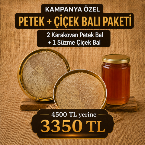 2 Karakovan Petek 1 Süzme Çiçek Balı