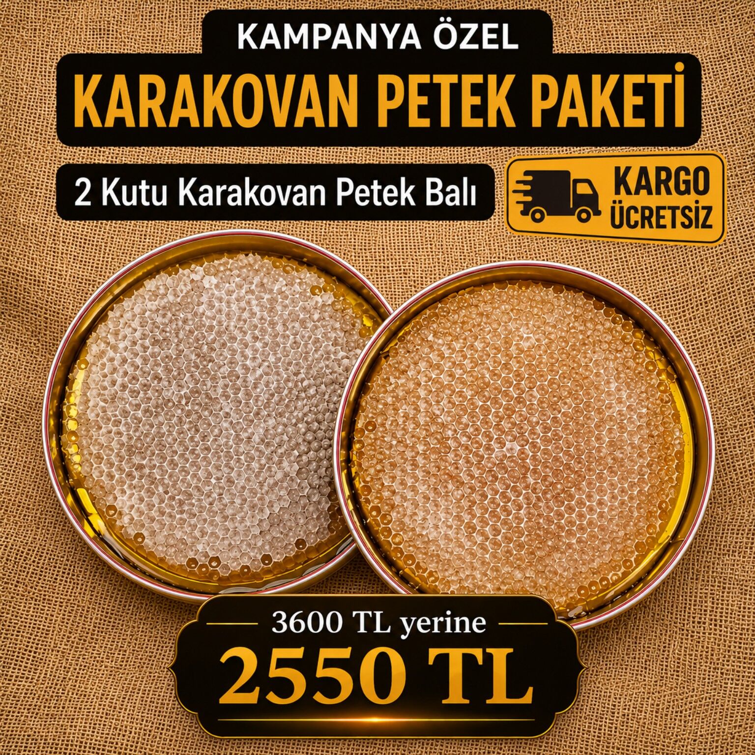 2 Kutu Karakovan Petek Balı