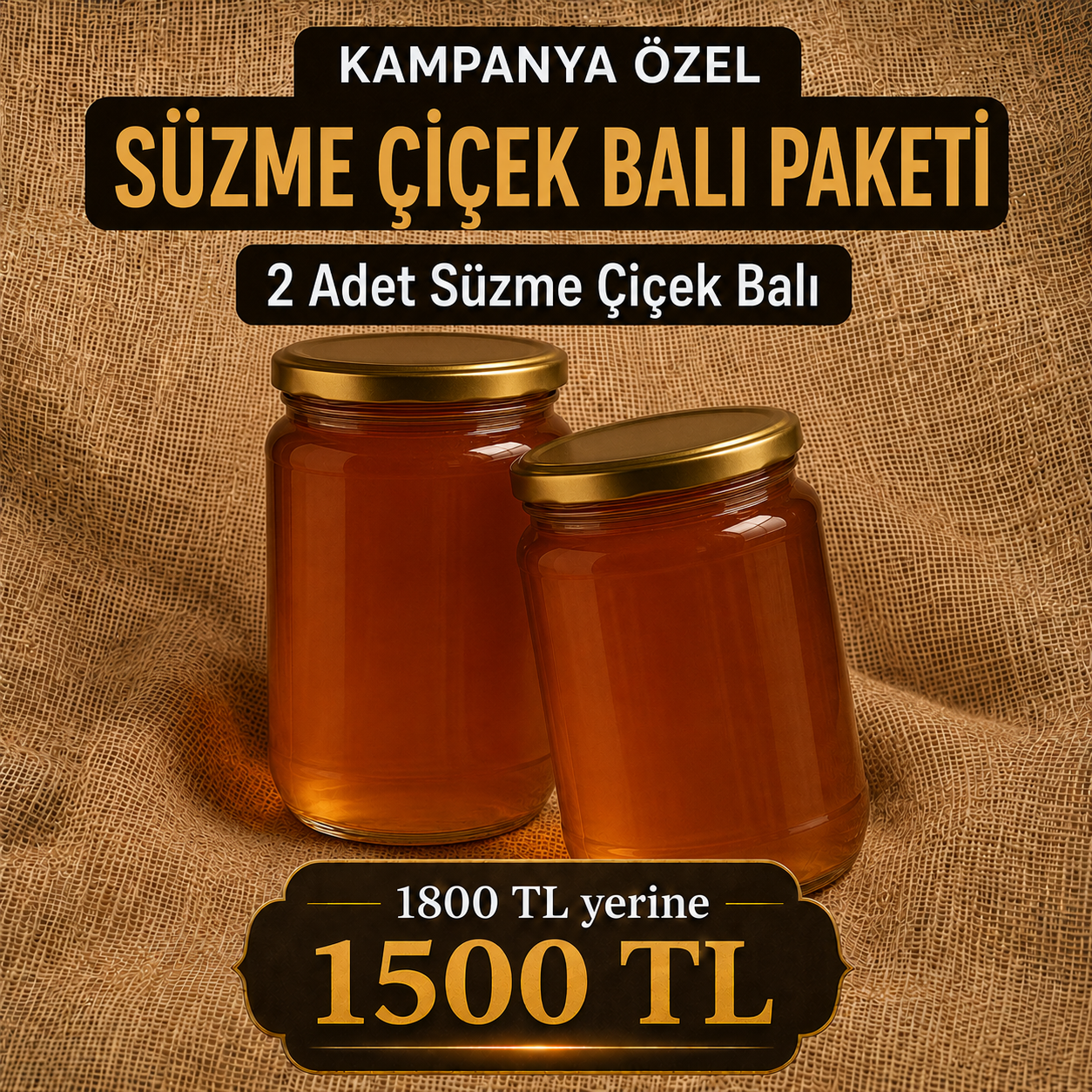 2 Süzme Çiçek Balı 850 gr