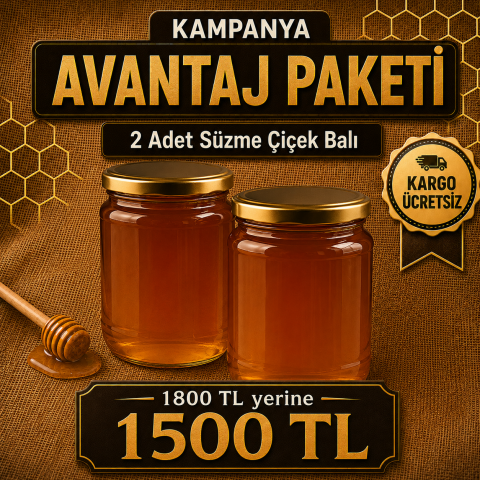 2 Süzme Çiçek Balı