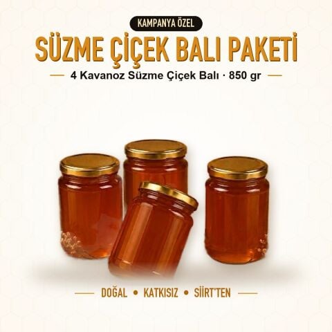 4 Süzme Çiçek Balı 850 GR