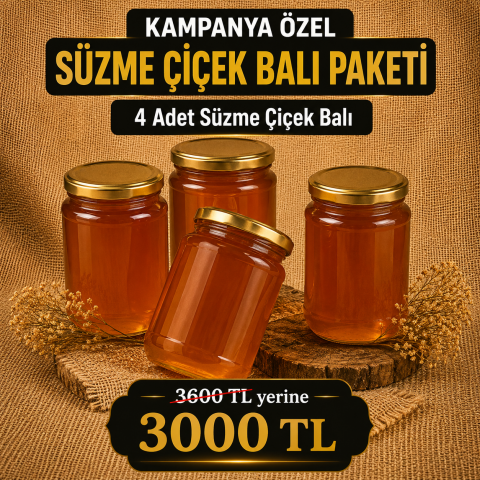 4 Süzme Çiçek Balı 850 GR