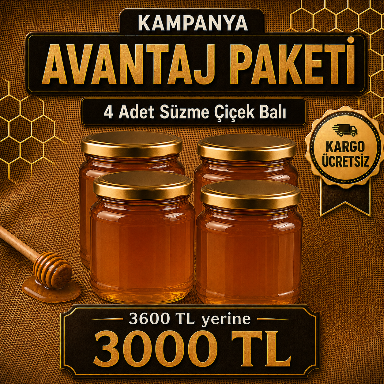 4 Süzme Çiçek Balı