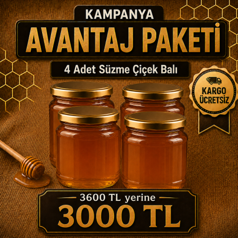 4 Süzme Çiçek Balı