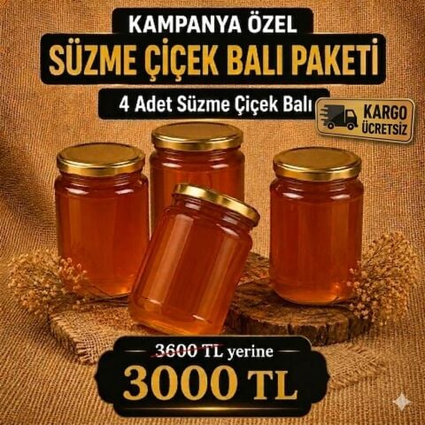 4 Süzme Çiçek Balı 850 GR